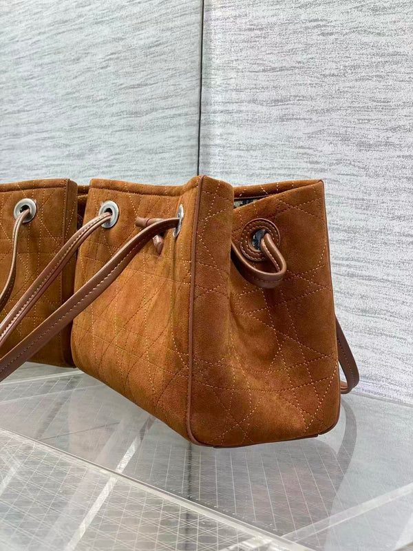 CD Promenade Shopping Bag 27cm Brown Suede