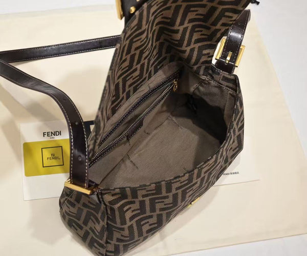 FF Baguette Large Bag 29cm Tobacco Jacquard Fabric