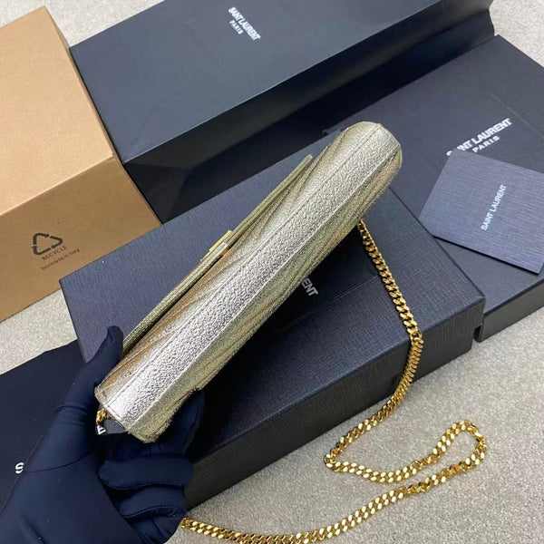 YSL Cassandre Matelassé Bag 22.5cm Metallic Gold Calfskin