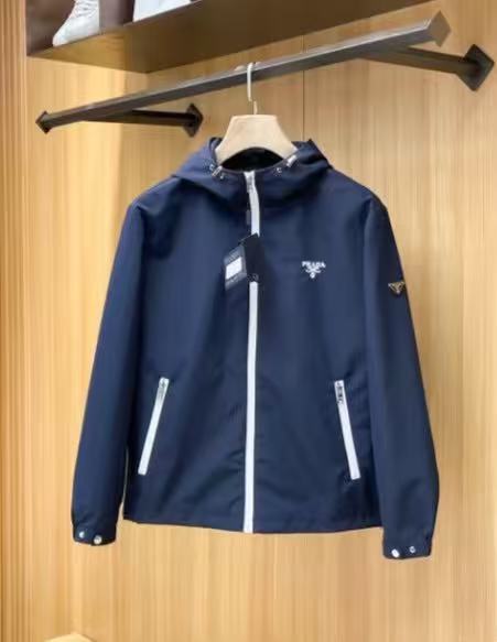Pra Hooded Blouson Jacket Navy Blue Re-Nylon