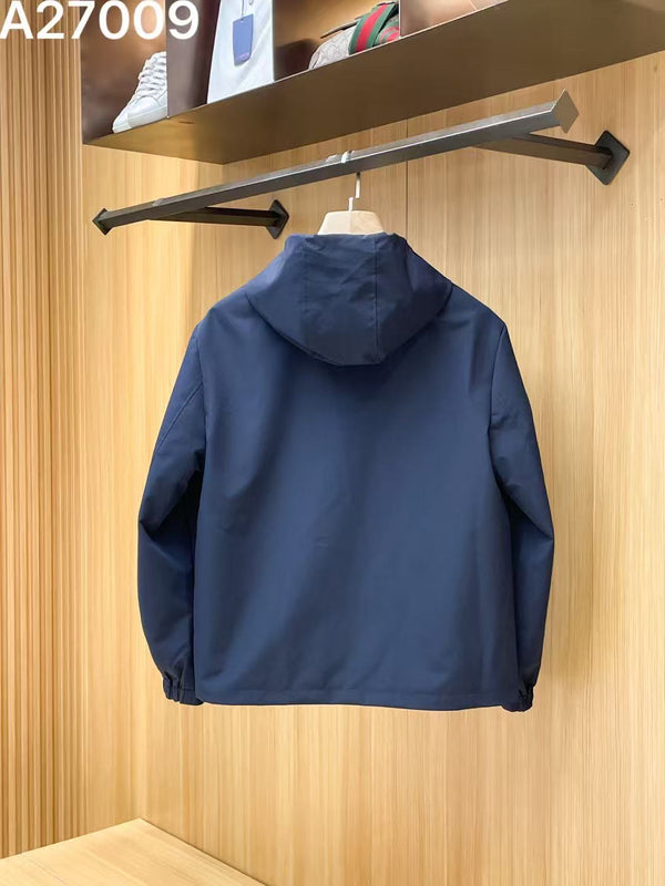 Pra Hooded Blouson Jacket Navy Blue Re-Nylon