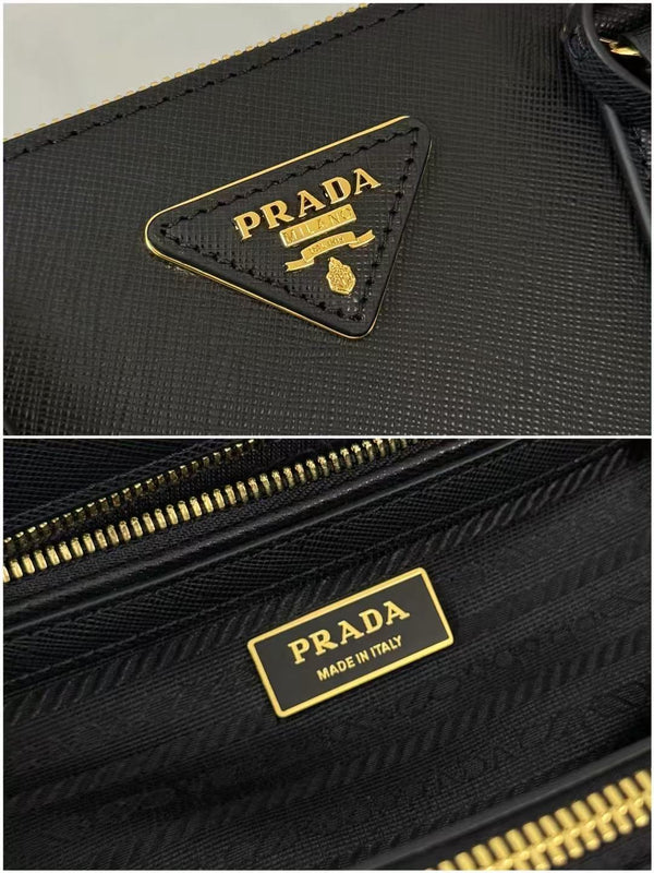 Prad 26S Galleria Bag 28cm Black Saffiano Leather