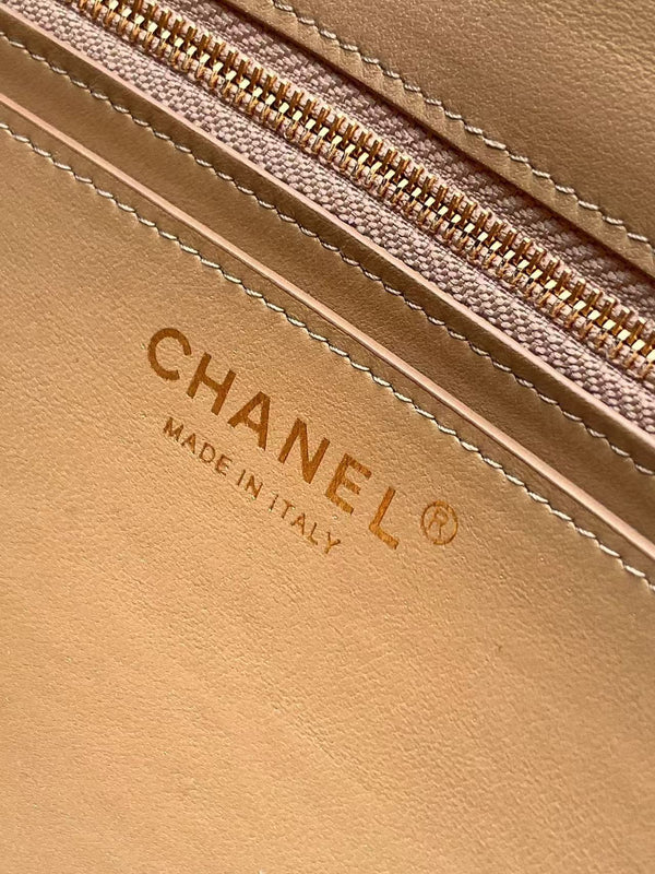 Chanel Maxi Flap Bag 32cm Beige Suede Leather