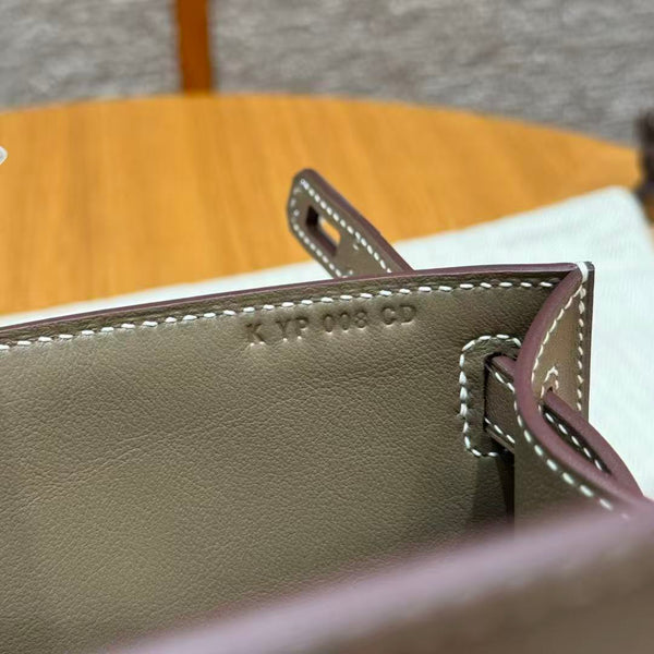 HM Kelly Pochette Bag 22cm Etoupe Swift