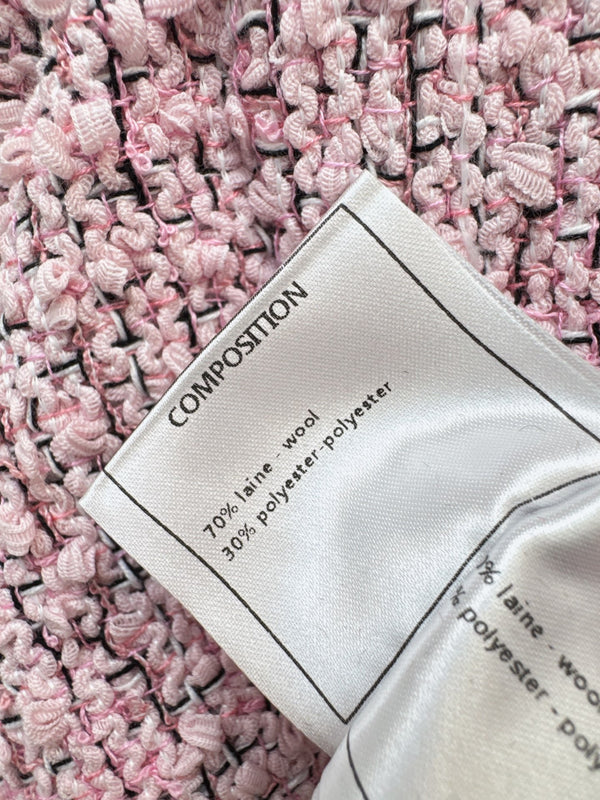 CC 2026 Pastel A-line Mini Skirt Pink In Laine - Wool Tweed