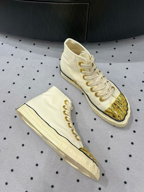 MS Trompe l’Oeil Toe Cap Sneakers Fabric Metal