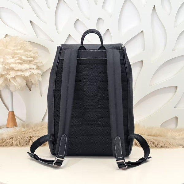 CD Saddle Backpack 40cm Black Calfskin