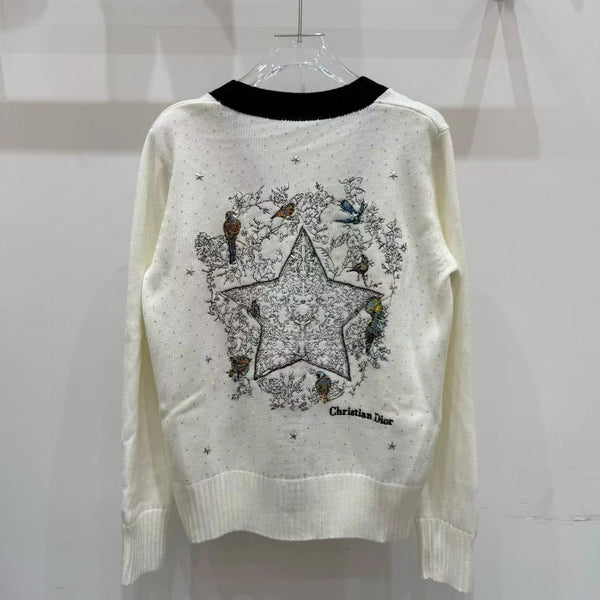 CD 26FW V-Neck Logo-Embroidered Knit Cardigan Wool 440377