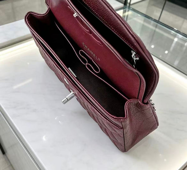 CC Classic Jumbo 25.5cm Burgundy Lambskin Silver Hardware