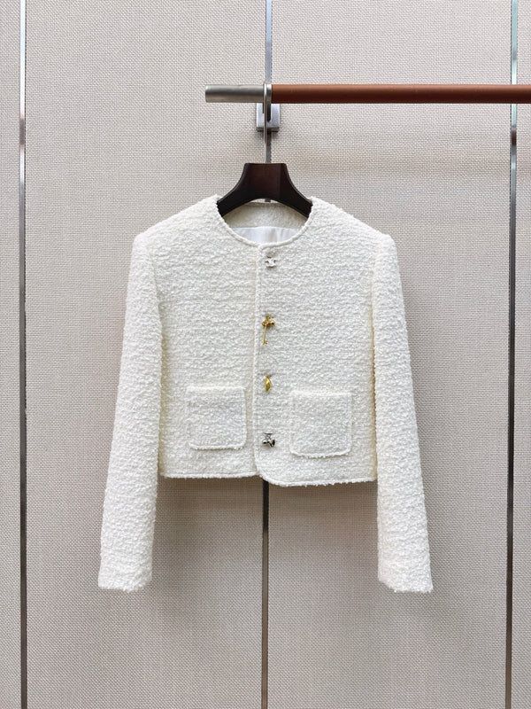 CC Cropped Tweed Jacket Wool Blend