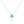 CLOVER 1 DIAMOND LIGHT BLUE SILVER NECKLACE