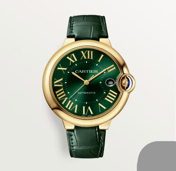 Cartier Ballon Bleu Watch 42mm Yellow Gold Green Dial