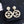 DOUBLE C PEARL GOLD EARRINGS
