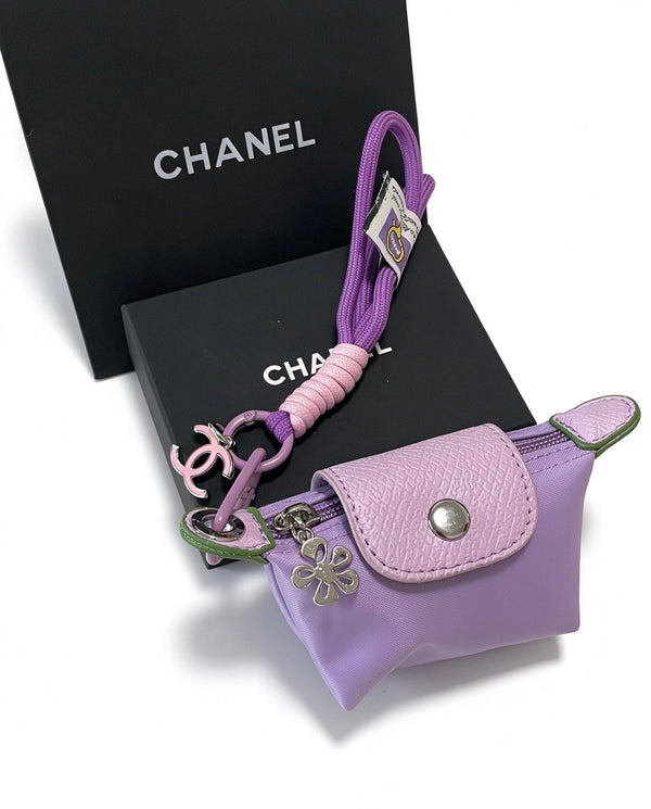 CC Purple And Beige Bag Charm