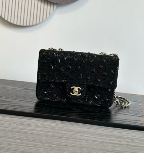 CC 2026 Bag 21cm Strass Leather