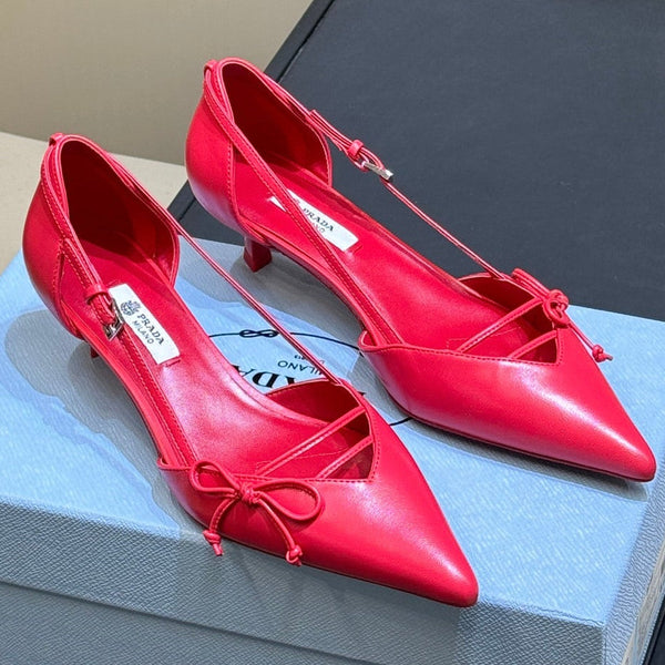 Prad 2026 Bow Pointed-Toe Pumps 45mm Calfskin 151241