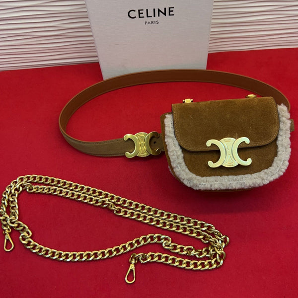 CE 2026 Triomphe Belt Bag 13mm Suede