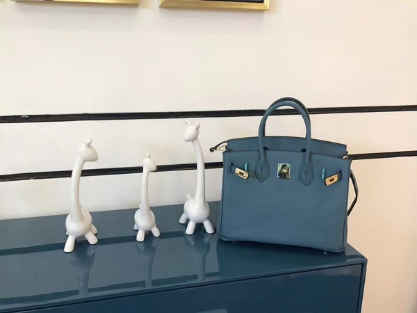 HM Birkin Bag 25cm Stale Blue Togo Leather SHW