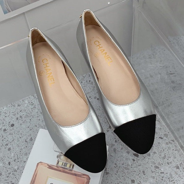 CC 2026 Cap Toe Ballet Flat Calfskin 162176