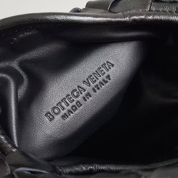 BV Mini Hop Hobo Bag Black Intrecciato Calfskin