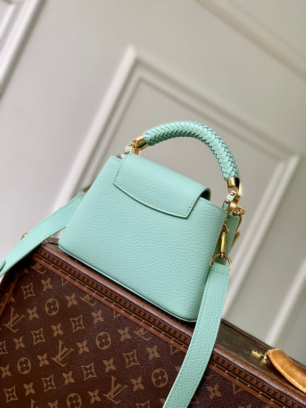 LV 2025 Capucines BB Bag Mint Green Taurillon Leather 347420