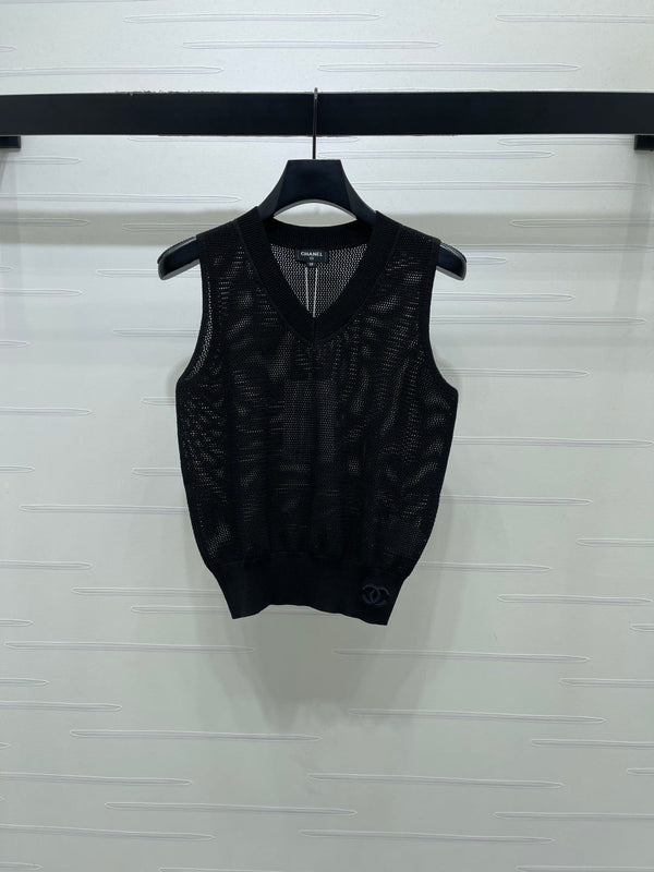 Chanel 2026 Vest Black and White Silk Polyester 136355