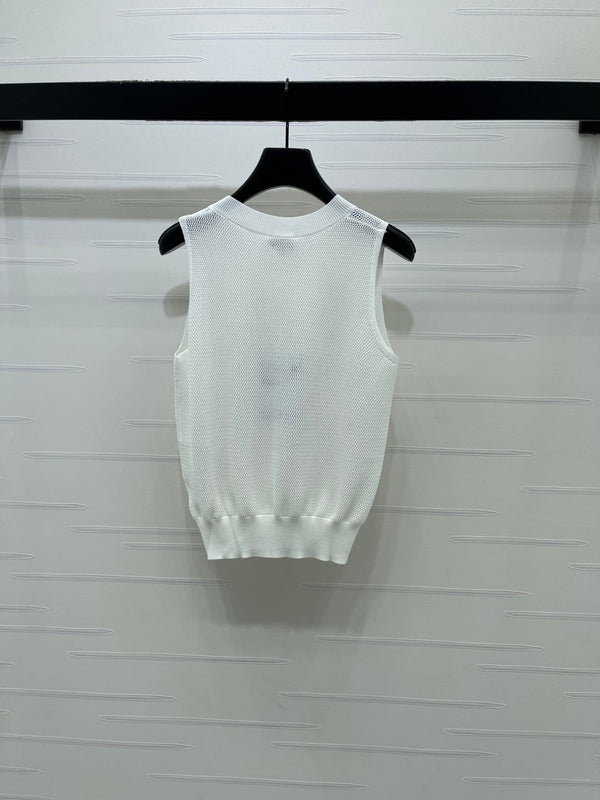 Chanel 2026 Vest Black and White Silk Polyester 136355