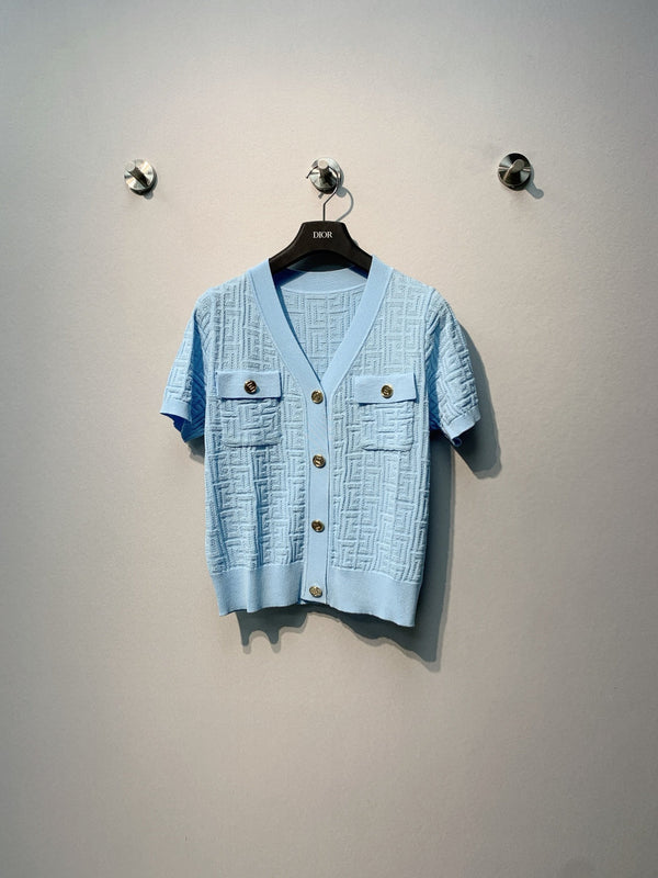 Balmain 26SS Cardigan Short-sleeved Shirt in Viscose