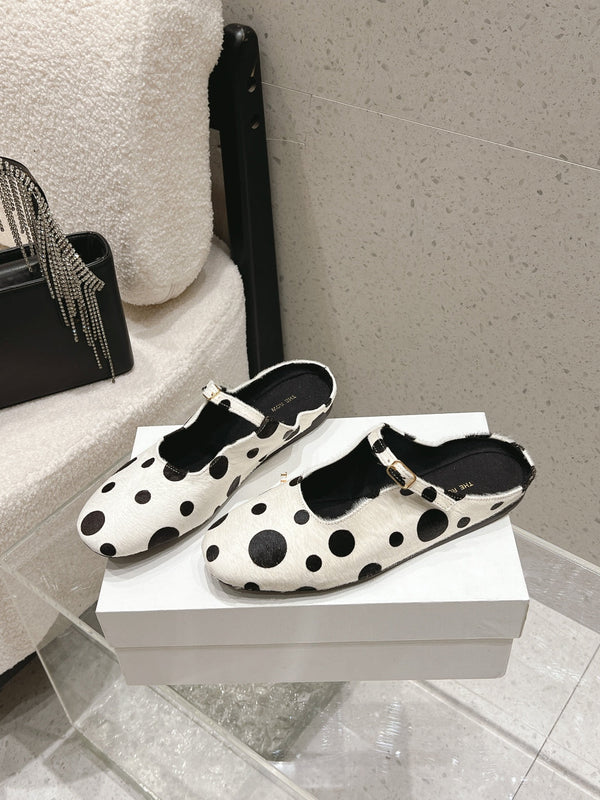 TR Ava Mules Polka Dot Horsehair 178913