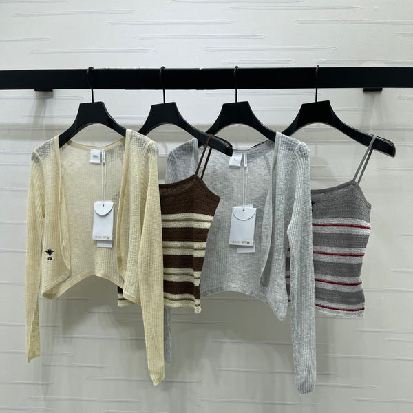 CD 26 Knitted Camisole Cardigan Two-Piece Set in Tencel