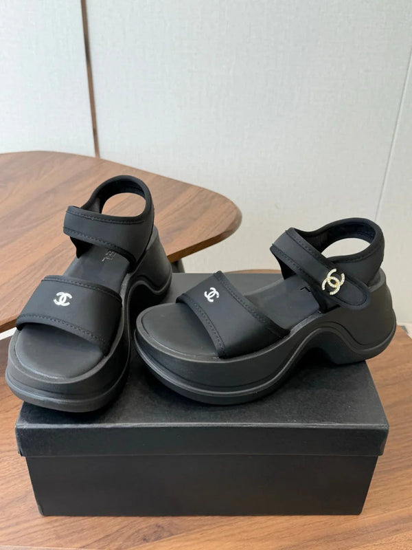 CC 2026 Platform Sandals Lambskin 833986