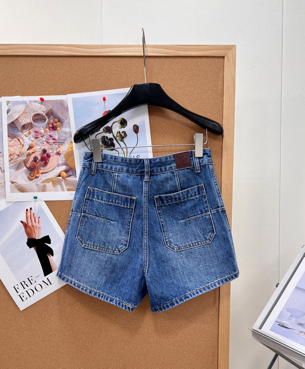 CD 2026 Side-letter Cargo Denim Short Blue Cotton 704815