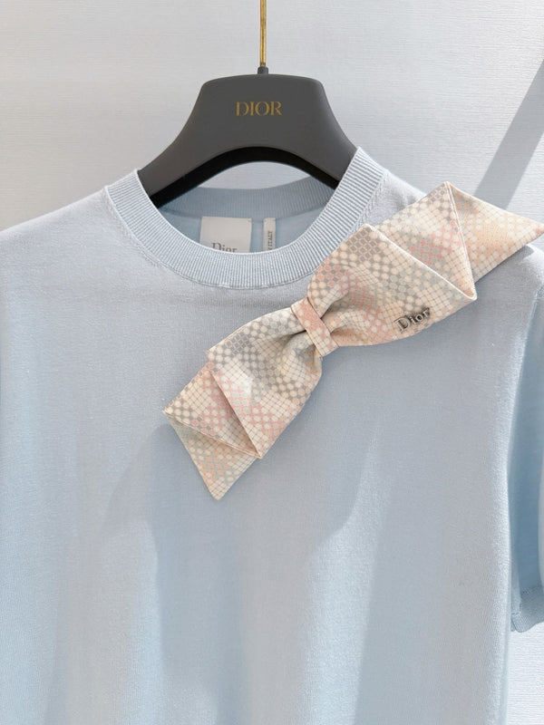 CD 2026 Bow T-shirt Blue Cotton 724418
