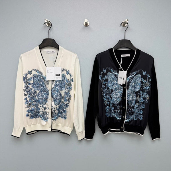CD 26s Butterfly Floral Patchwork Cardigan Polyester 425176