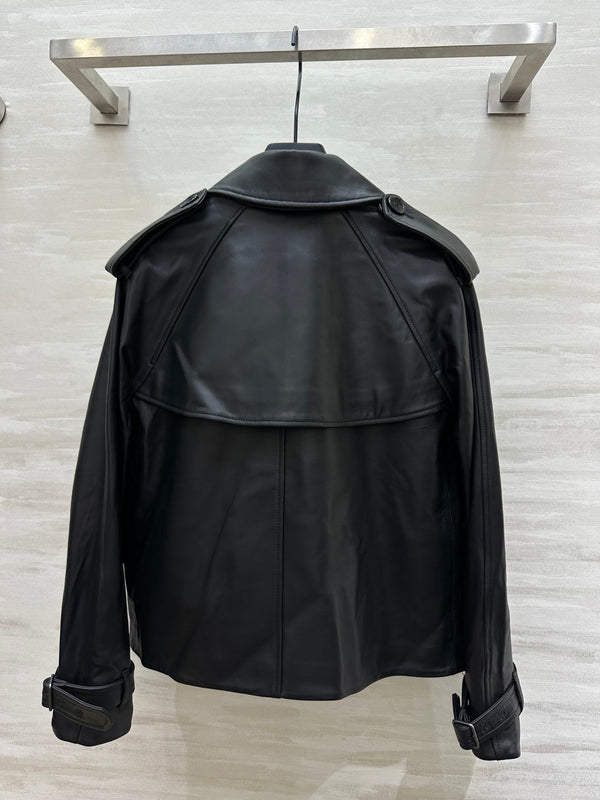 BRR Mayfair Trench Jacket Black Lambskin 427347