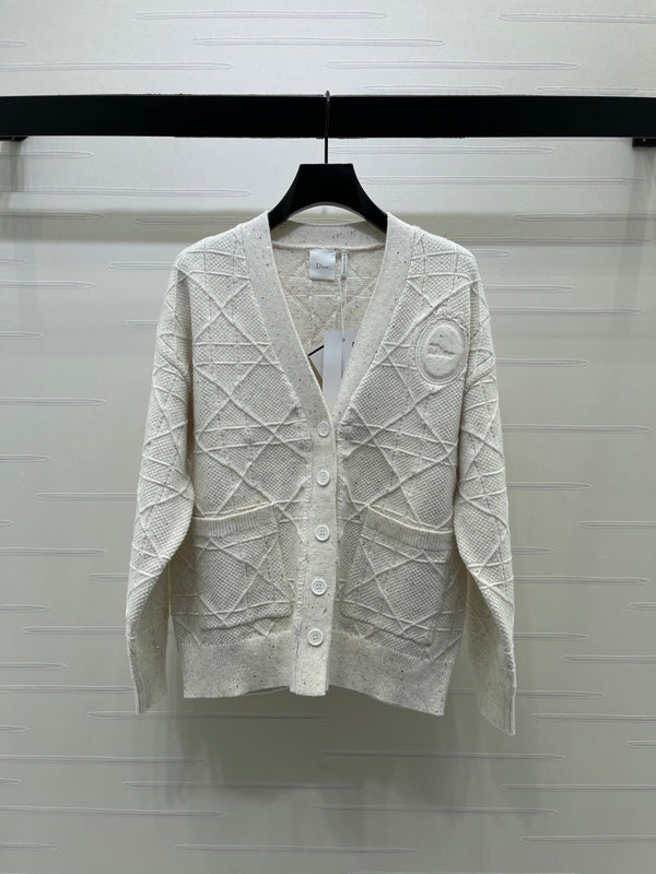 CD 26FW Diamond-Pattern Knit Cardigan Wool 439848