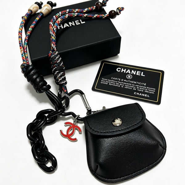 CC Mini Bag Charm With Chain And Braided Rope