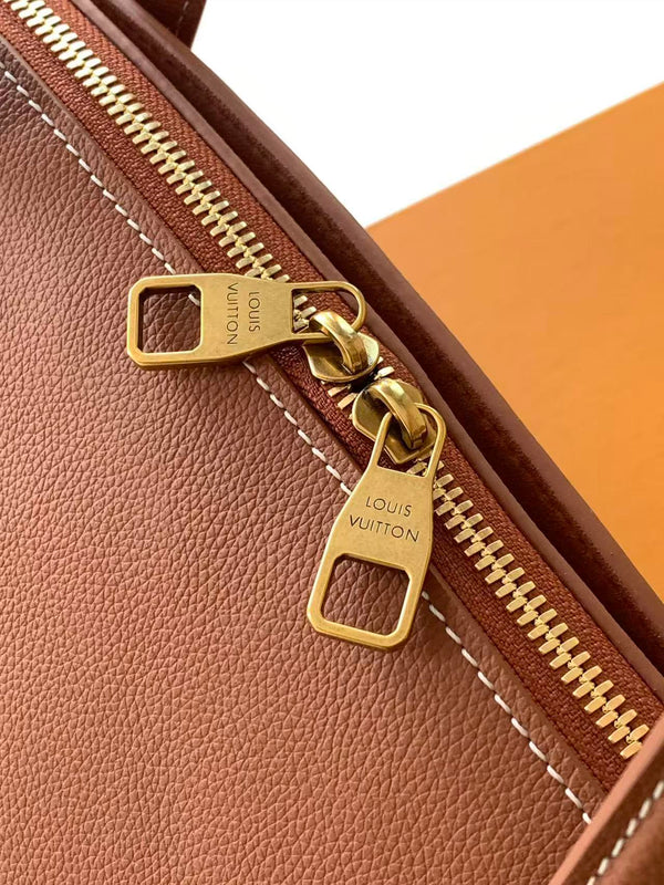LV Low Key Duffle Tote Brown Calfskin