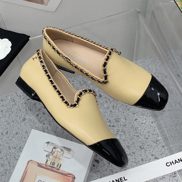 CC 2026 Chain Trim Loafers Sheepskin 162112