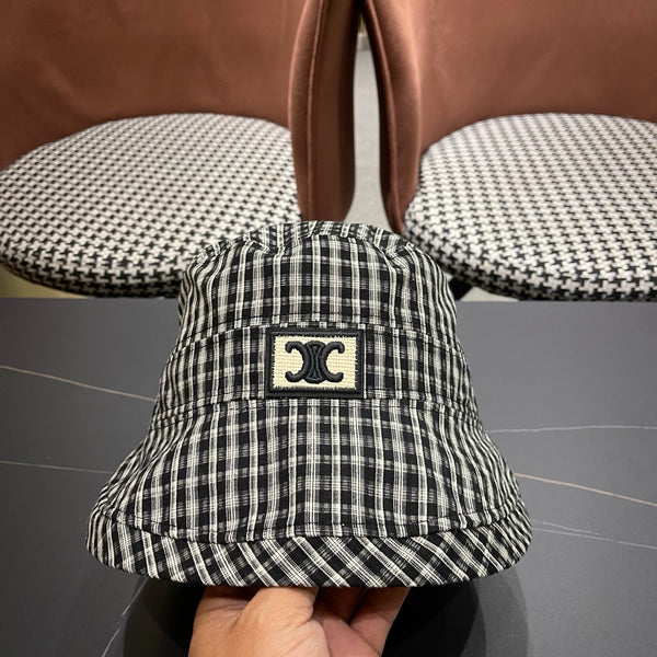 CE Fabric Black Caro Fisherman Hat 491732