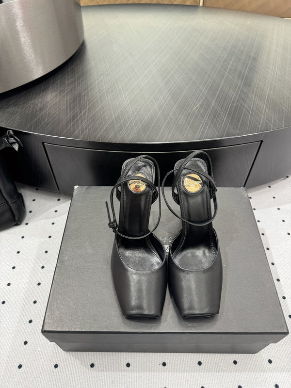YSL 26S Square-Toe High Heels 105 Mm Calfskin