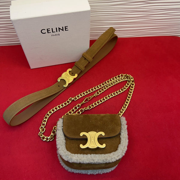 CE 2026 Triomphe Belt Bag 13mm Suede