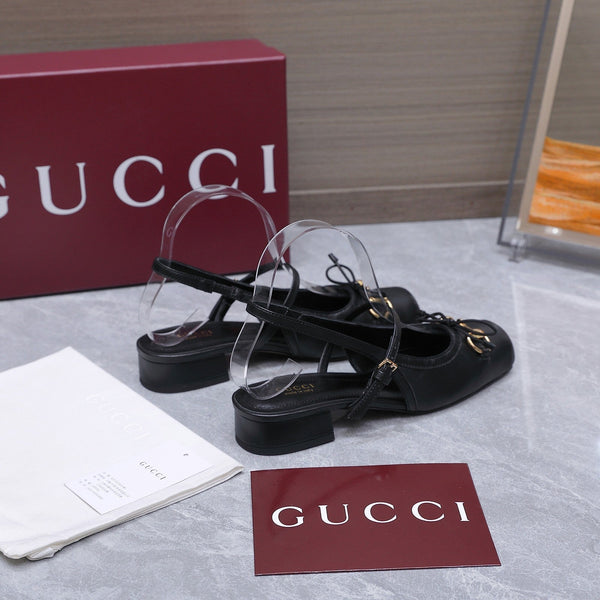 GG 26s Slingback Pumps Gold Hardwar Calfskin
