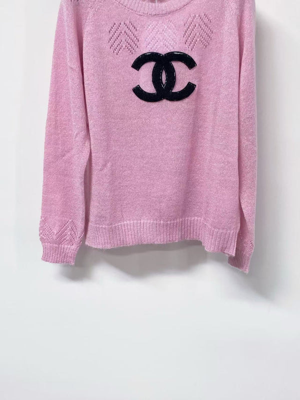 CC 2026 Long-Sleeved Sweater Pink Wool