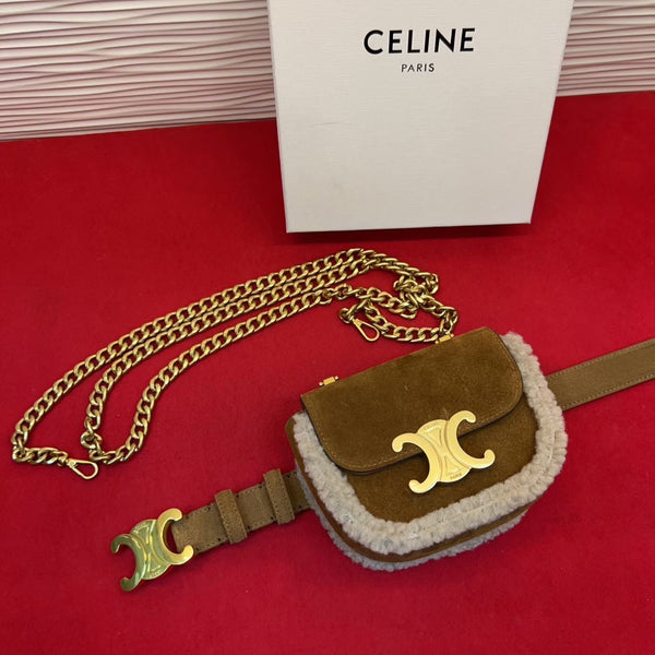 CE 2026 Triomphe Belt Bag 13mm Suede