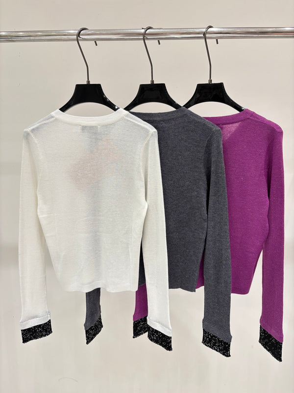 Miu 2026 Long-Sleeved V-neck Sweater Cashmere 431817