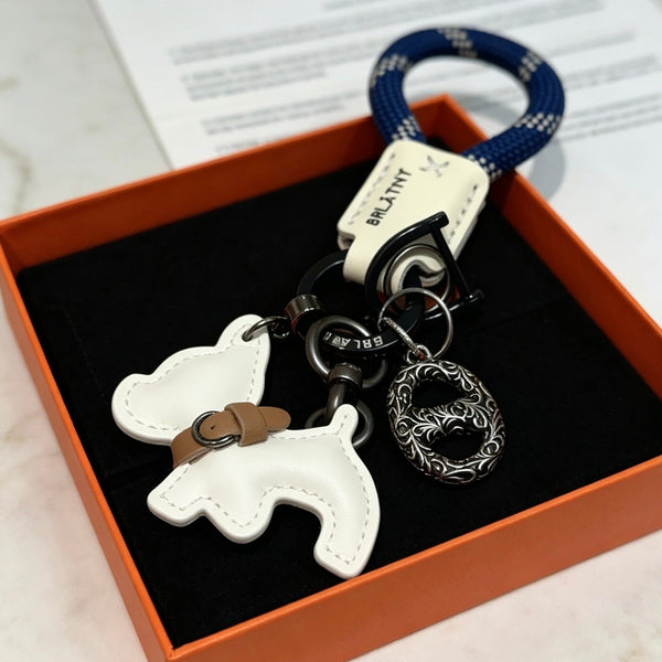 HM White Bulldog Charm