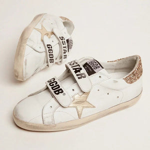 Golden Goose 2026 Old School With Gold Star Laminated Leather