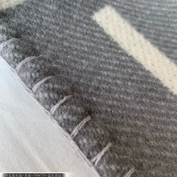 HM Avalon Throw Blanket Ecru Gris Wool Cashmere