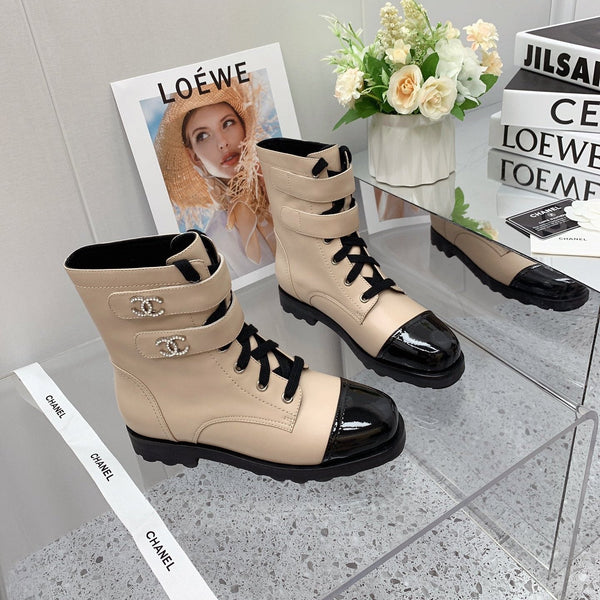 CC 2026 Combat Ankle Boots Calfskin 162110